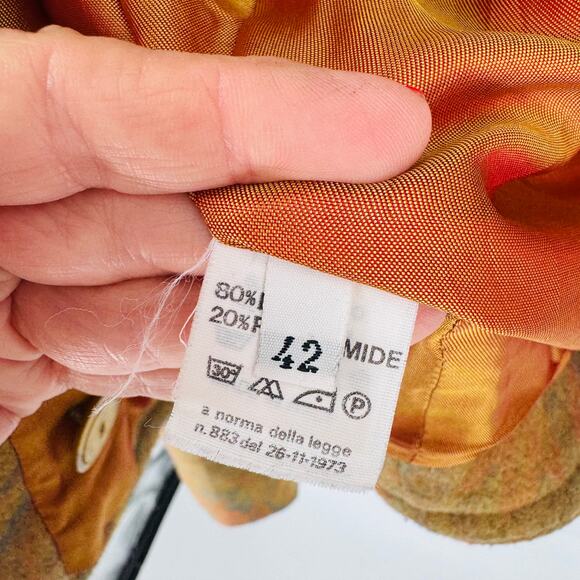 Vintage Made in Italy Wool Blend Cropped Jacket Size 42 Equestrian Style - Picture 4 of 9